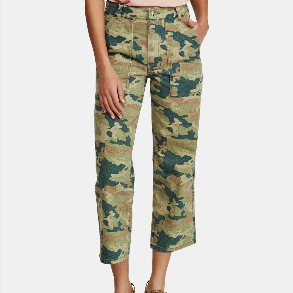 Free People Remy Camo Printed Capri Jeans Women's
